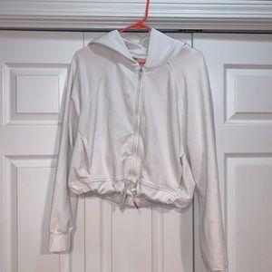 white abercrombie & fitch cropped white jacket